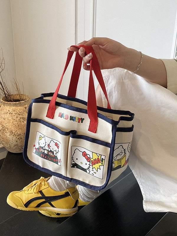 TRENDY KITTY CANVAS HANDBAG