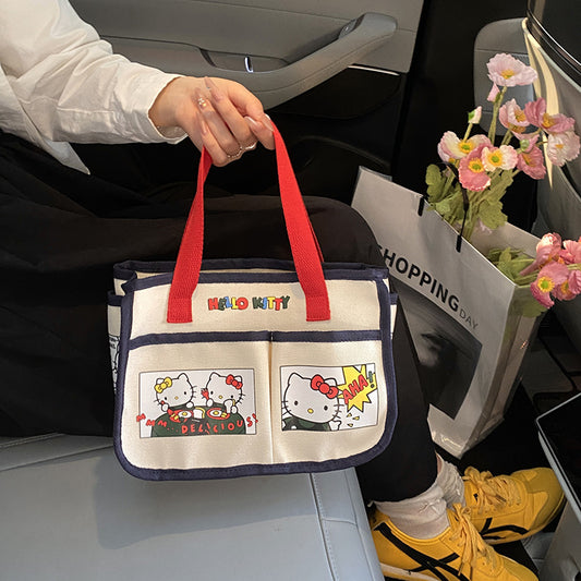 TRENDY KITTY CANVAS HANDBAG