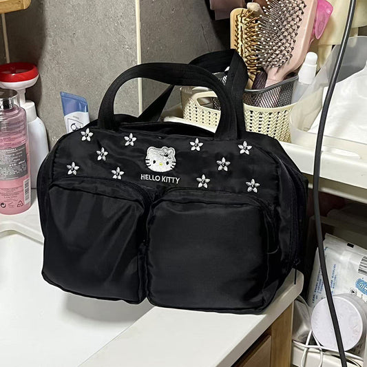 KITTY FLORAL TRAVEL MAKEUP BAG