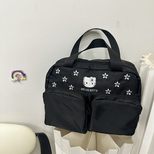 KITTY FLORAL TRAVEL MAKEUP BAG