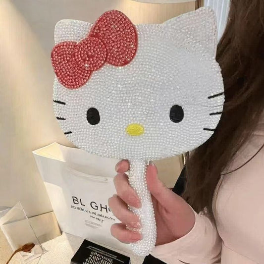 DIAMOND KITTY HANDHELD MIRROR