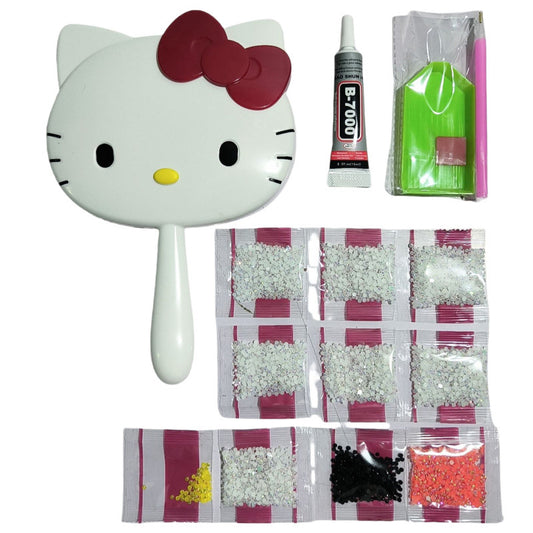 DIAMOND KITTY HANDHELD MIRROR